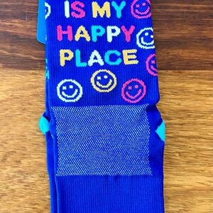 Brooks Blue and Yellow Casual Socks with Playful Design
